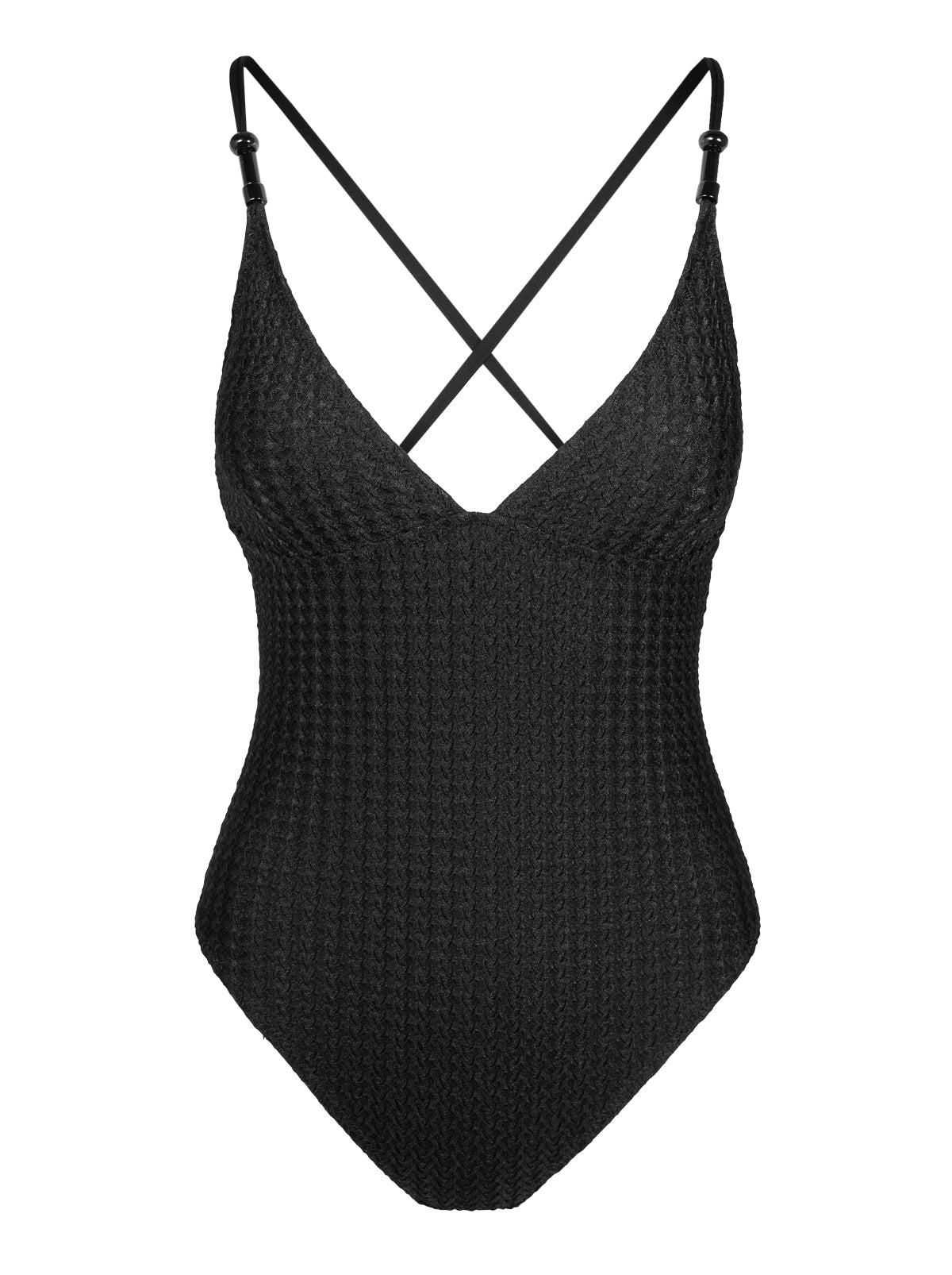 Jessica Simpson Sale | Twisted Jacquard Classic One Piece in Black
