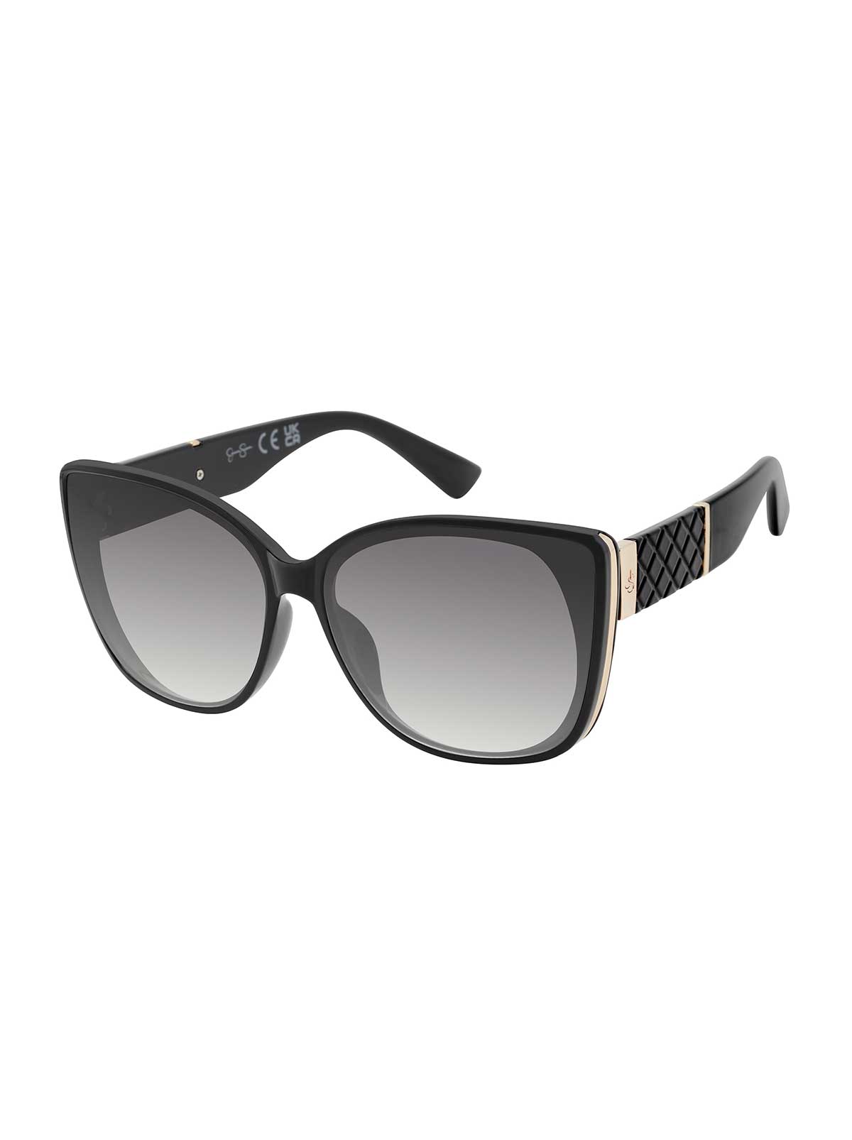 Jessica Simpson Online | Embossed Temple Cat-Eye Sunglasses in Black