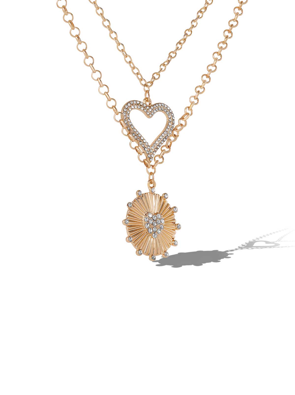 Jessica Simpson For Sale | Layered Heart & Sunburst Pendant Necklace Set