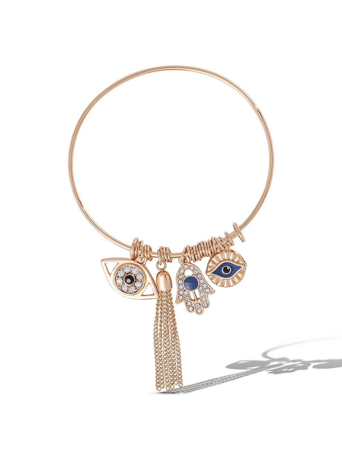 Jessica Simpson Discount | Crystal Lucky & Tassel Charms Bangle