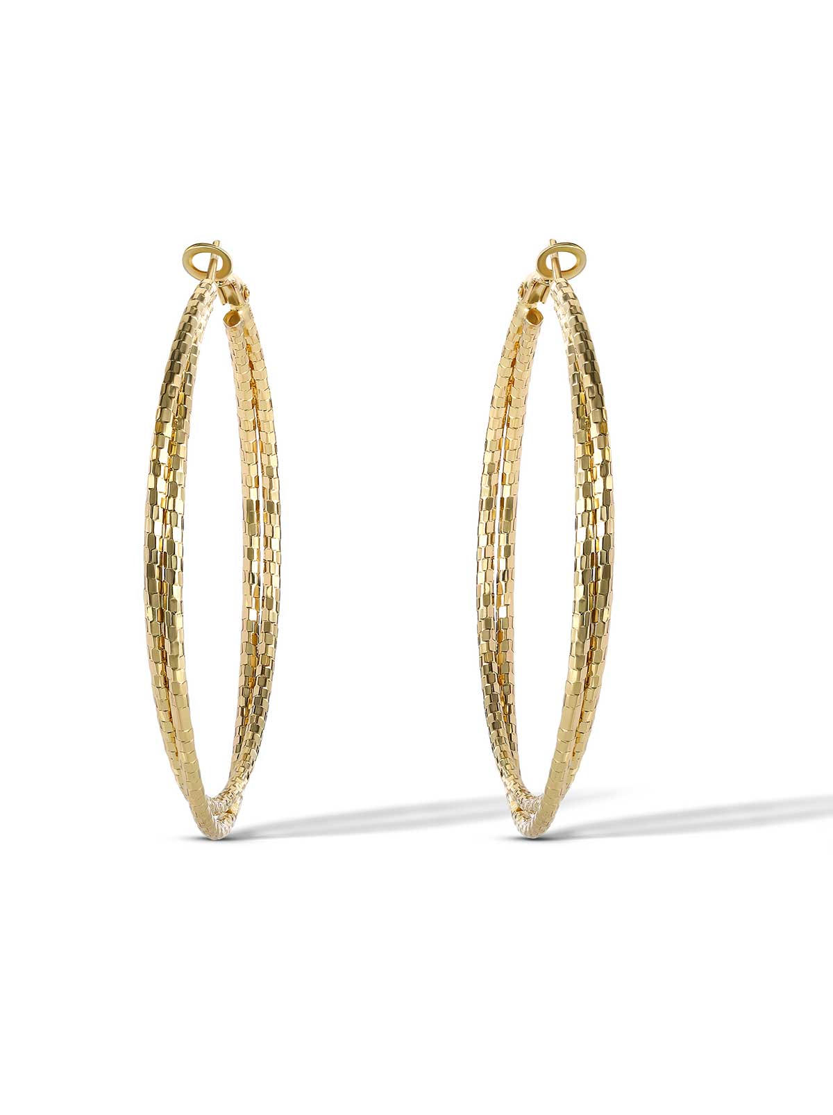 Jessica Simpson For Sale | Double Hoop Faceted Earrings