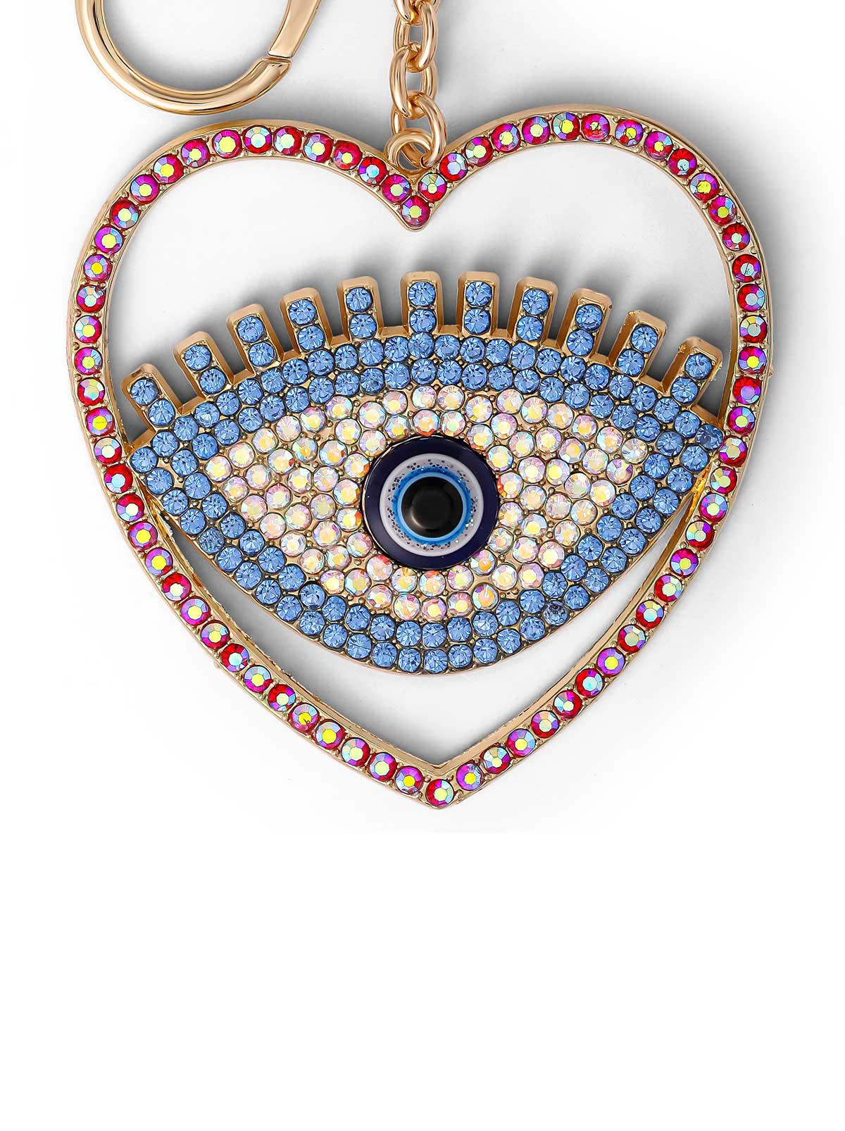Jessica Simpson Discount | Heart Evil Eye Pink Cord Keychain