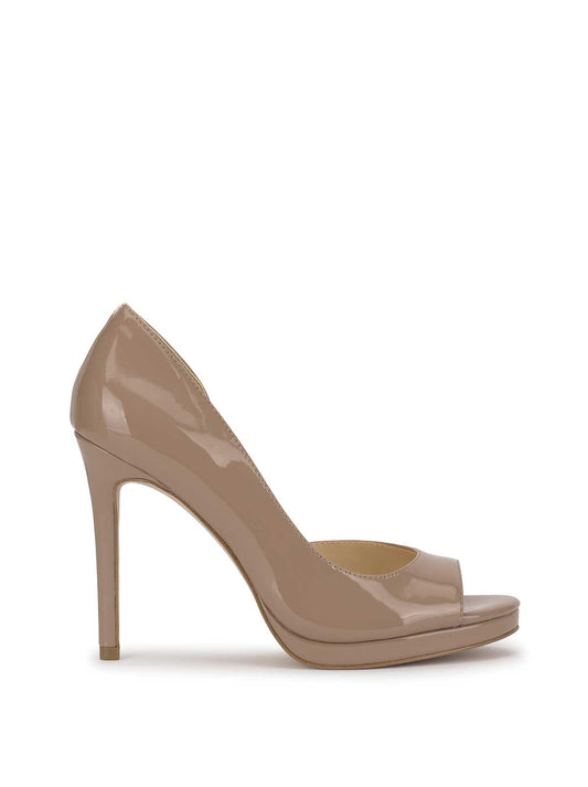 Jessica Simpson Outlet | Kimli Peep Toe Pump in Patent Chai Latte