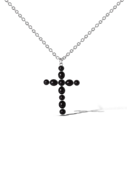 Jessica Simpson For Sale | Black Cross Necklace