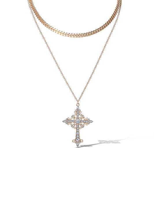 Jessica Simpson Outlet | Layered Gold-Tone Cross Pendant Necklace