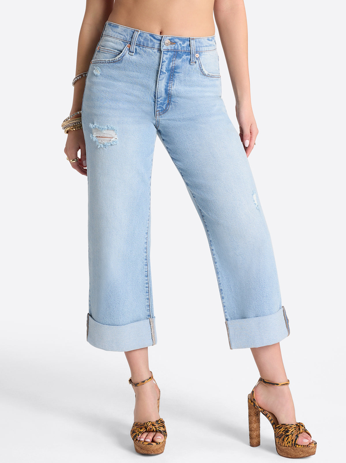 Jessica Simpson On Sale | Valentine Wide Leg Boyfriend Jeans in Dearest
