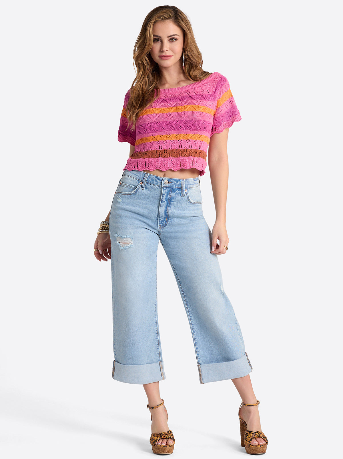 Jessica Simpson On Sale | Valentine Wide Leg Boyfriend Jeans in Dearest