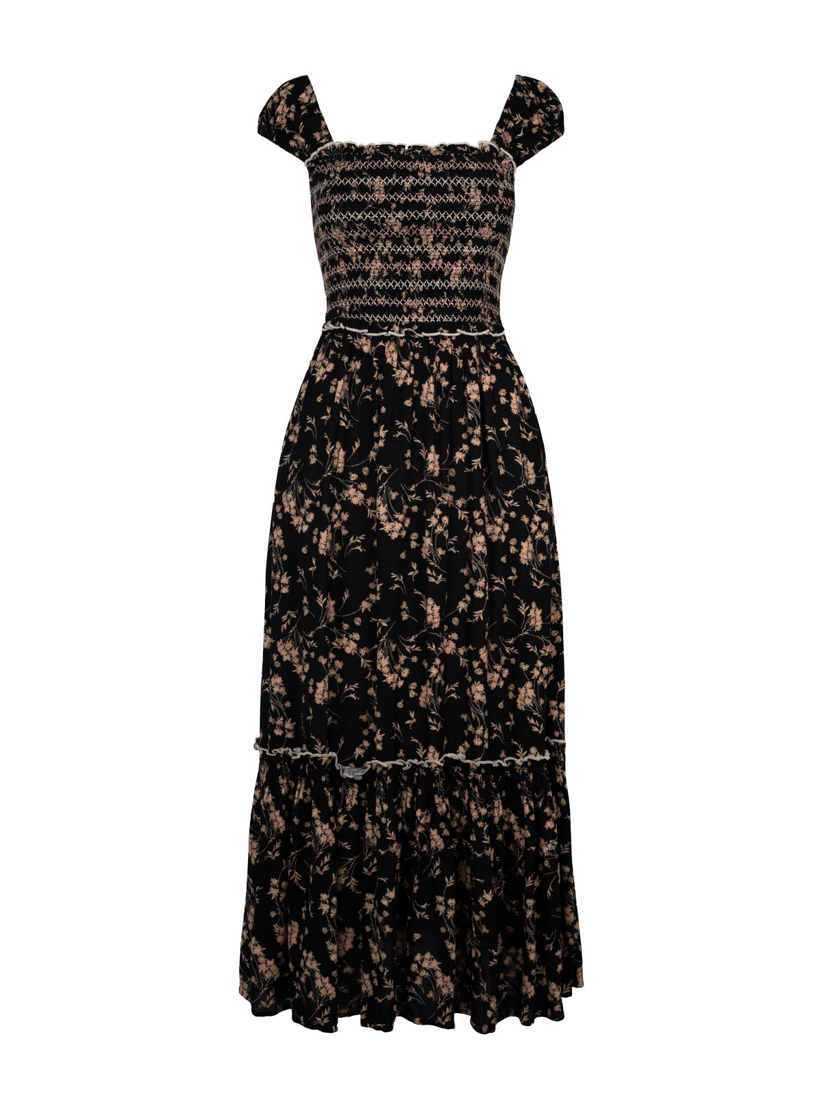 Jessica Simpson Outlet | Clarice Maxi Dress in Obsidian Wispy Ditsies