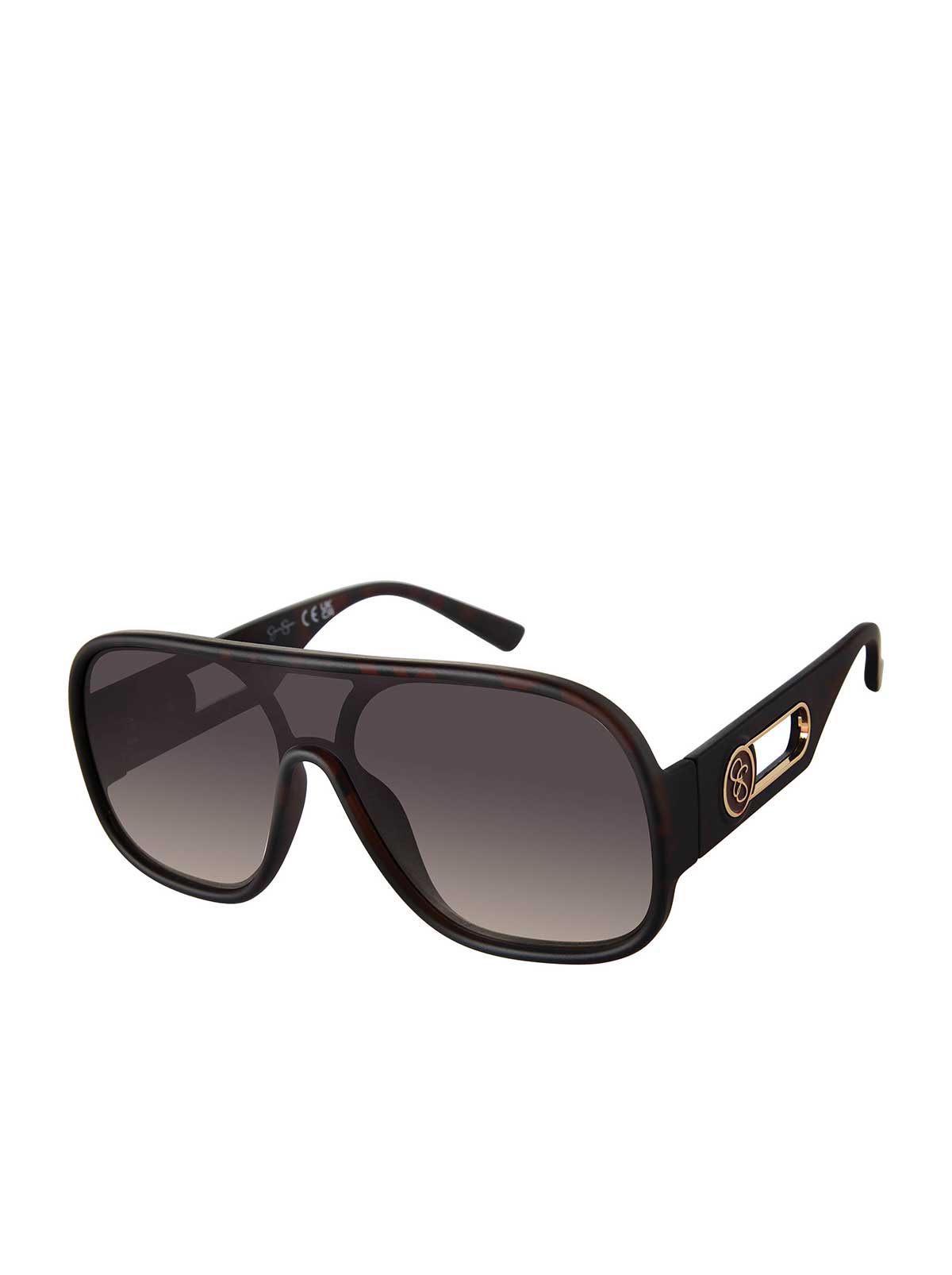 Jessica Simpson Discount | Modern Shield Aviator Sunglasses in Matte Tortoise