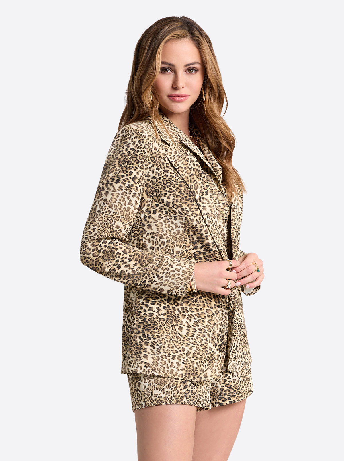 Jessica Simpson Discount | Kailani Blazer in Vanilla Ice Petite Leopard