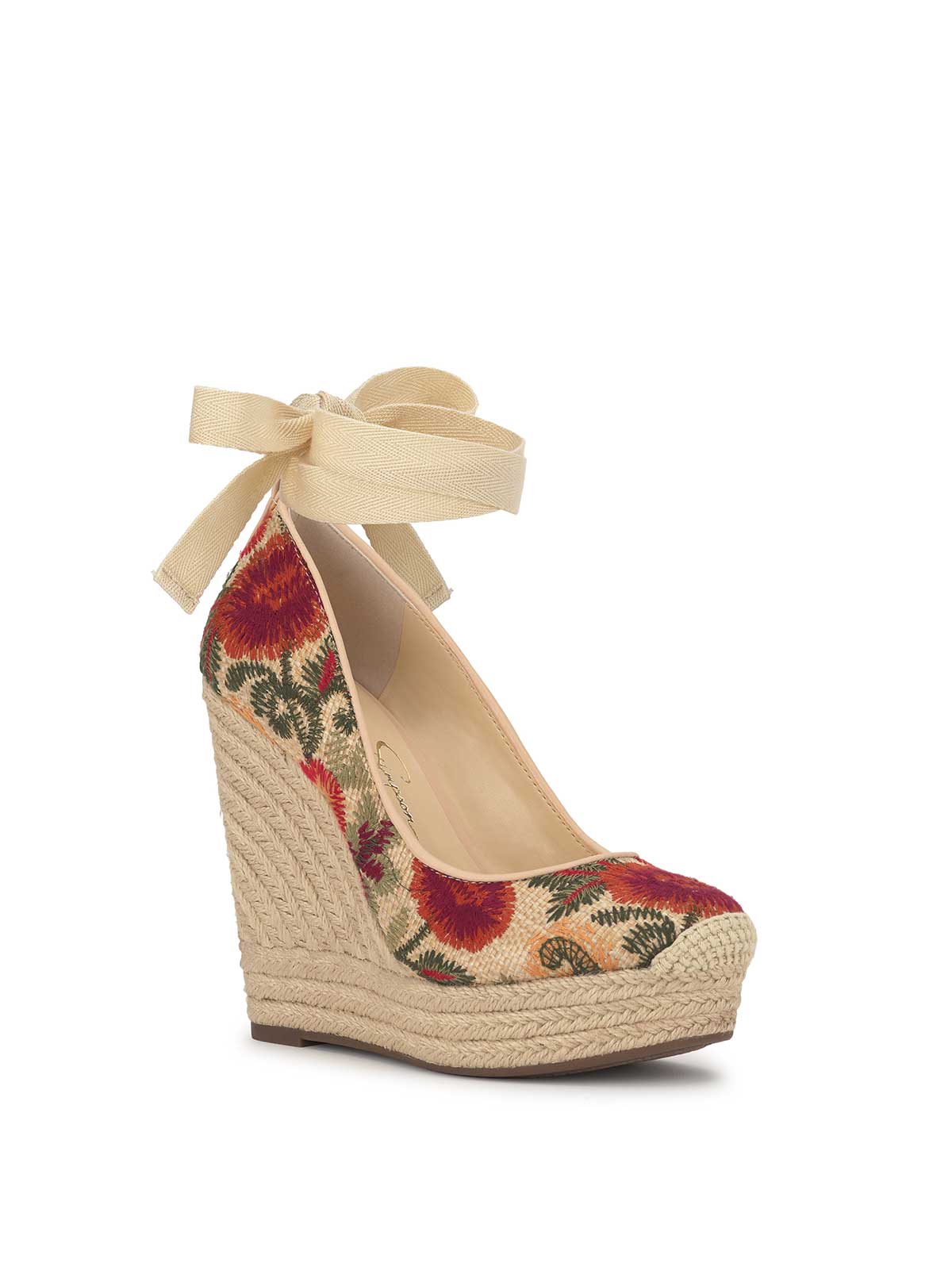 Jessica Simpson Outlet | Zexie Platform Wedge in Floral Raffia