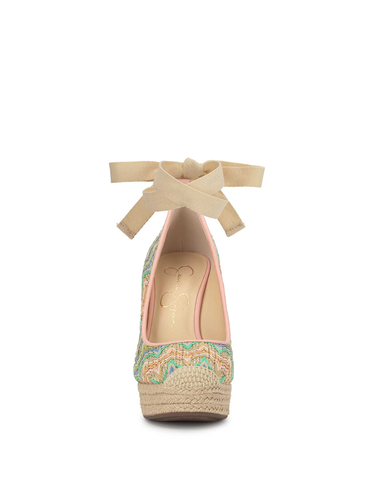 Jessica Simpson Online | Zexie Platform Wedge in Raffia Chevron