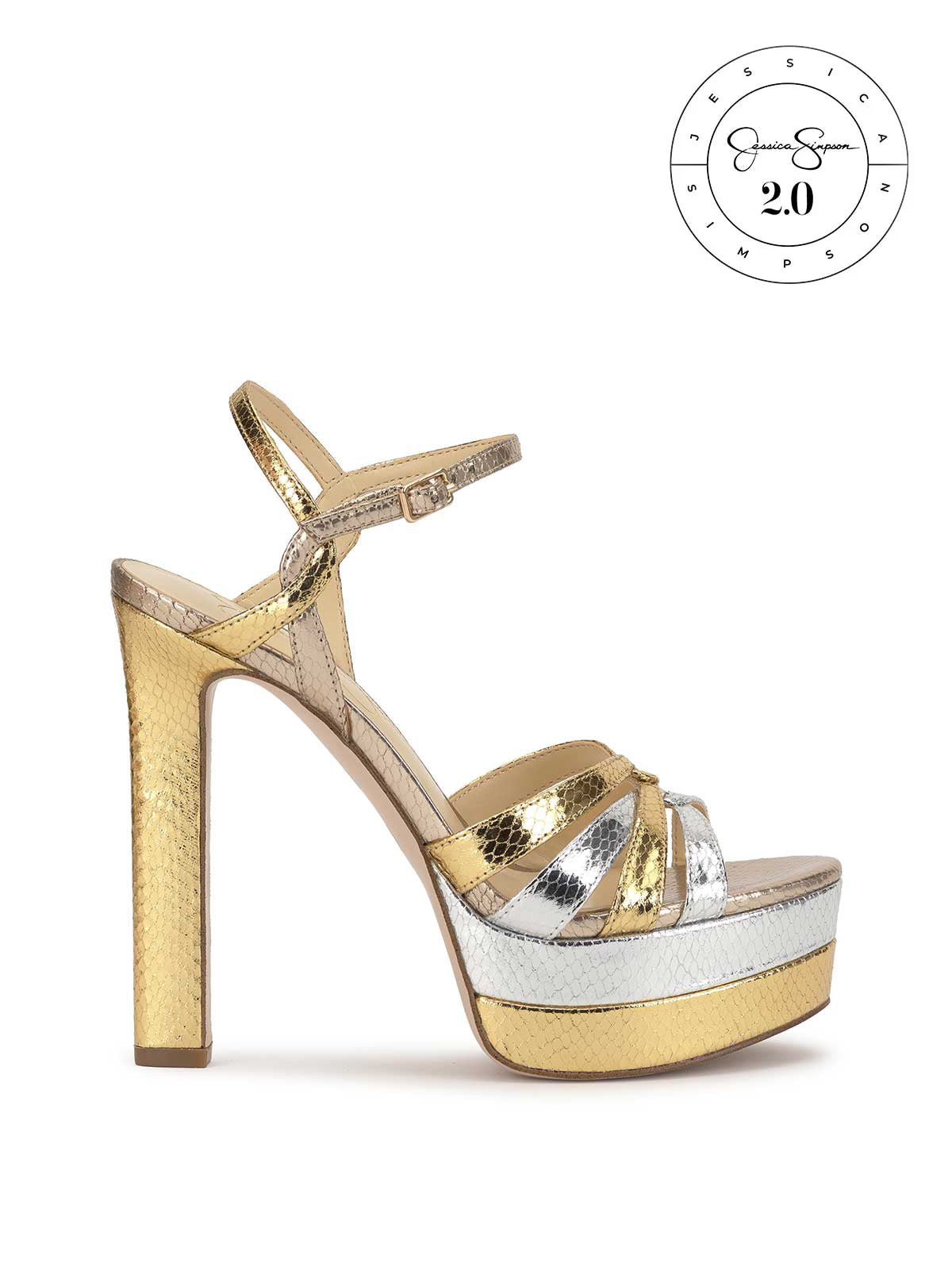 Jessica Simpson Outlet | Itzari Platform in Gold & Silver