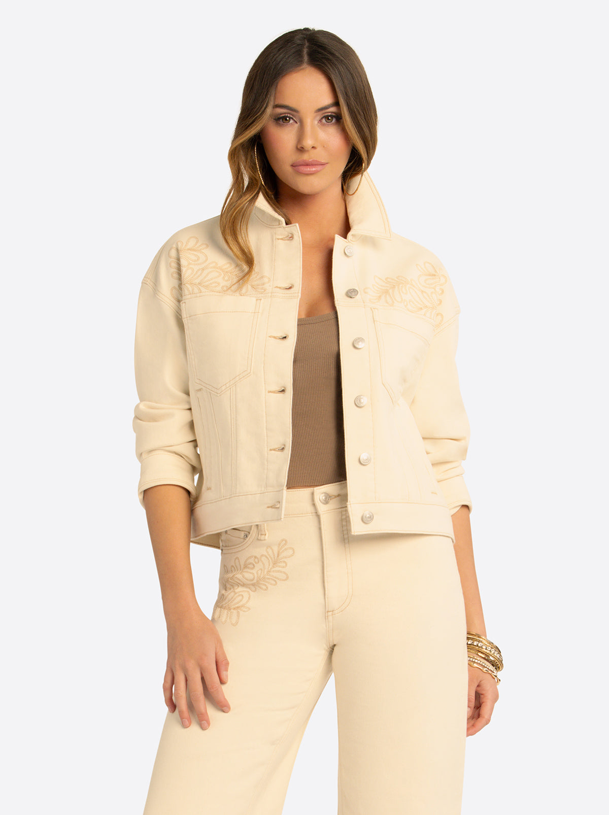 Jessica Simpson On Sale | JS Jessica Simpson Pleat Back Denim Jacket in Undyed Natural