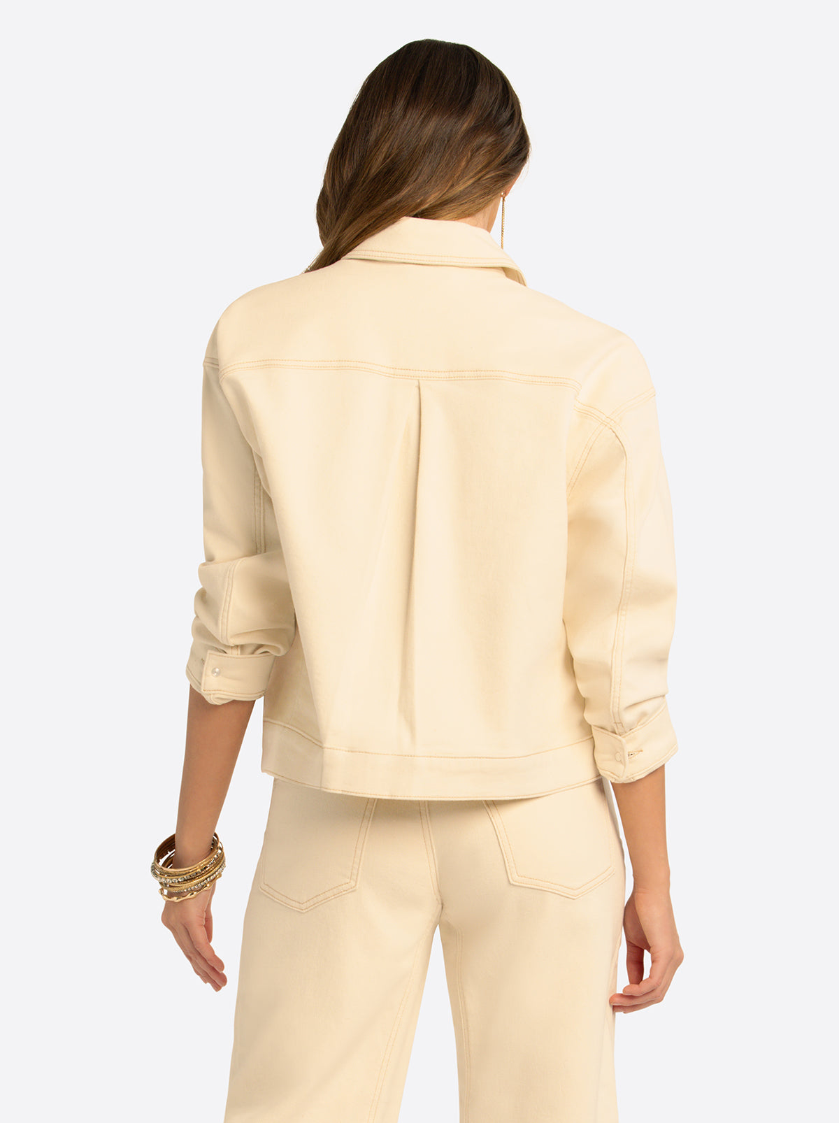 Jessica Simpson On Sale | JS Jessica Simpson Pleat Back Denim Jacket in Undyed Natural