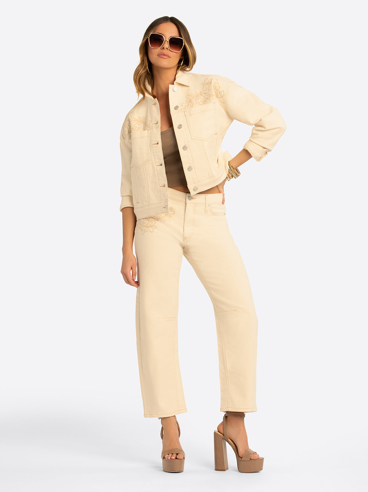 Jessica Simpson On Sale | JS Jessica Simpson Pleat Back Denim Jacket in Undyed Natural