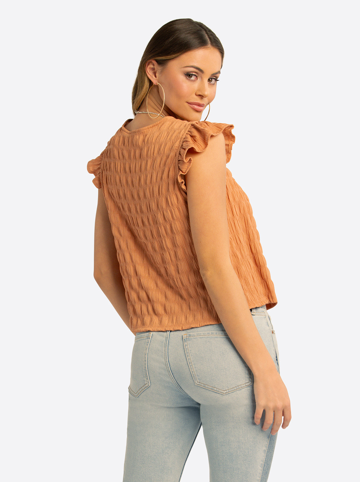 Jessica Simpson Online | JS Jessica Simpson Dani Lace Trimmed Blouse in Camel