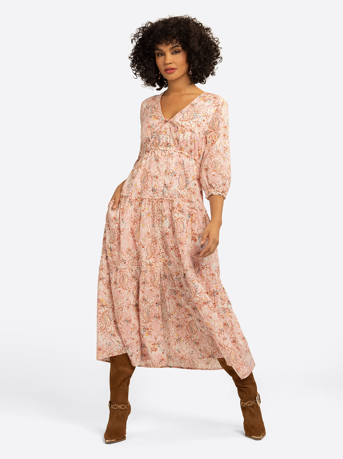 Jessica Simpson For Sale | JS Jessica Simpson Sosa Tiered Dress in Shell-Calia Paisley