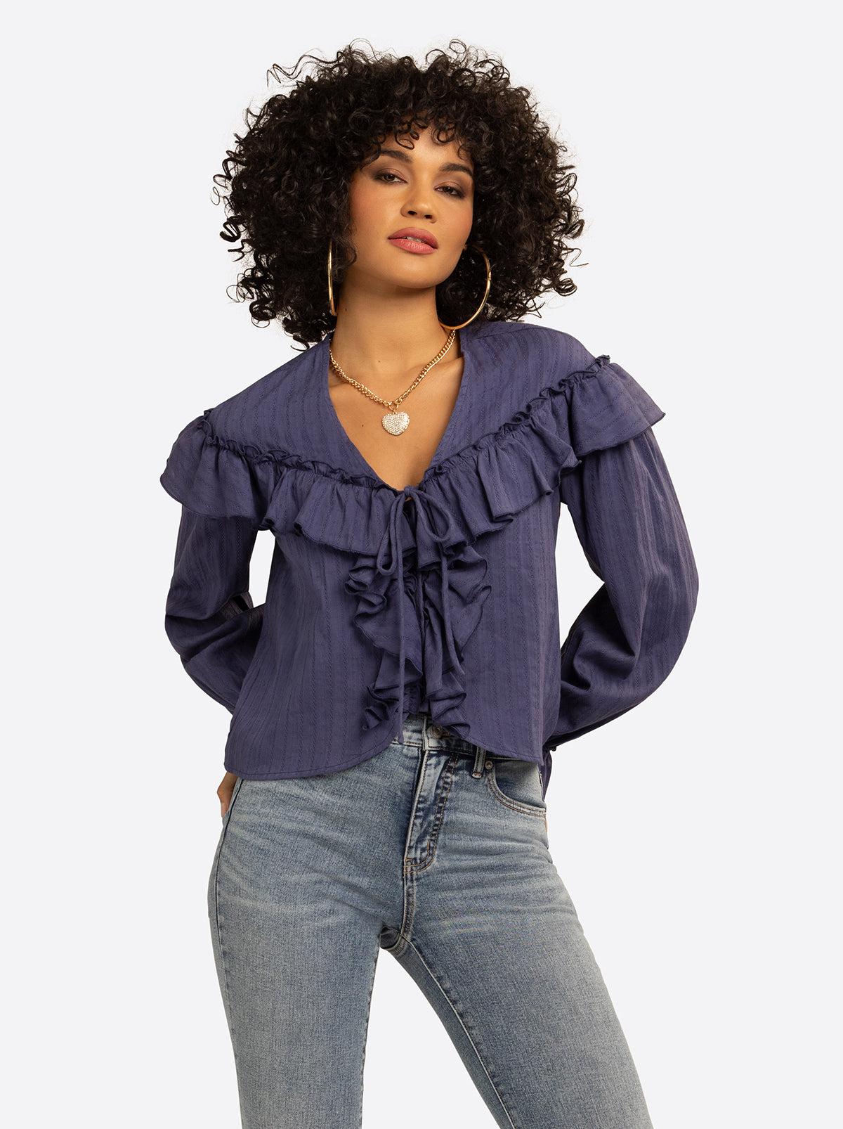 Jessica Simpson Discount | JS Jessica Simpson Daphne Blouse in Deep Cobalt
