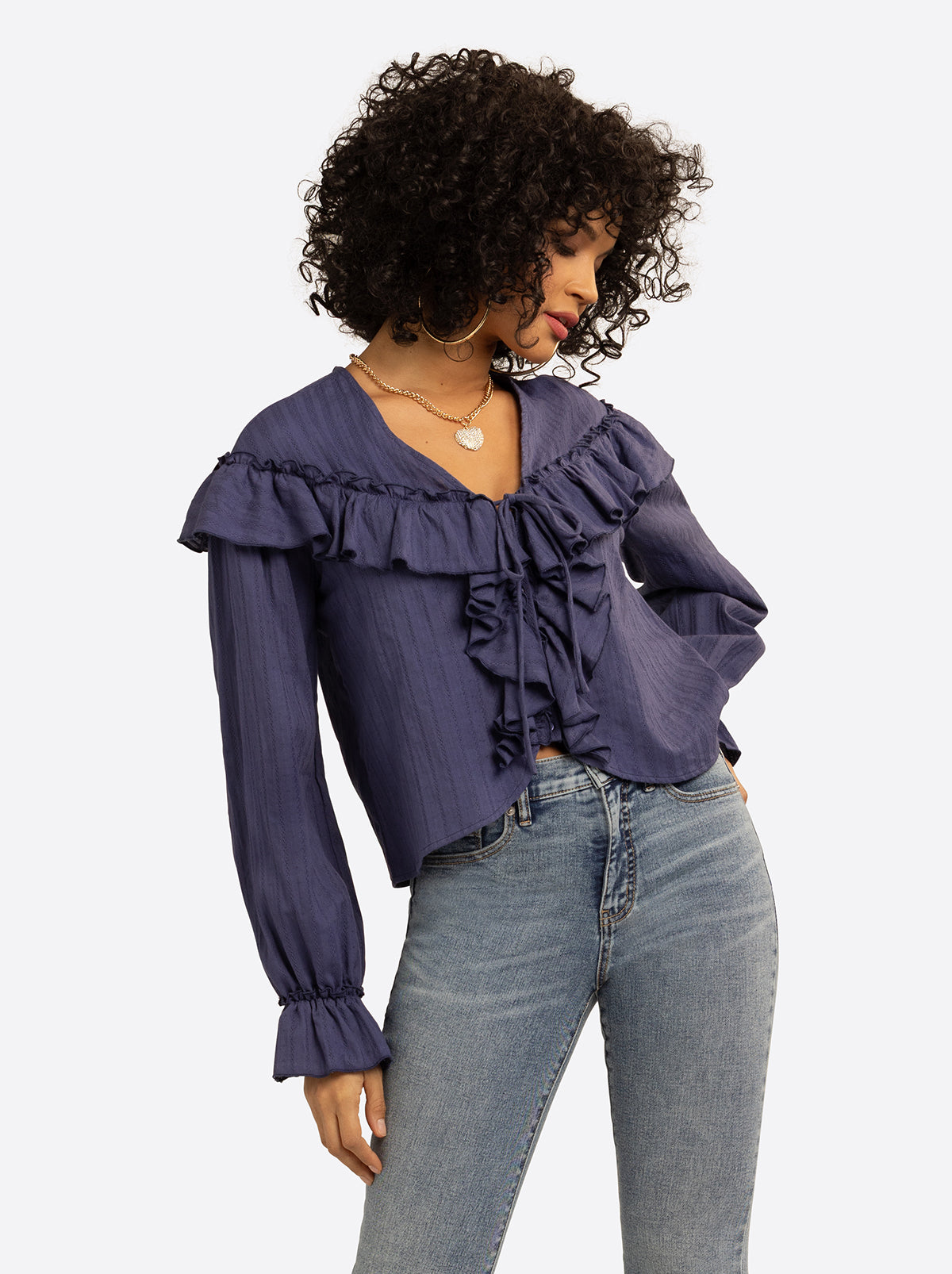 Jessica Simpson Discount | JS Jessica Simpson Daphne Blouse in Deep Cobalt