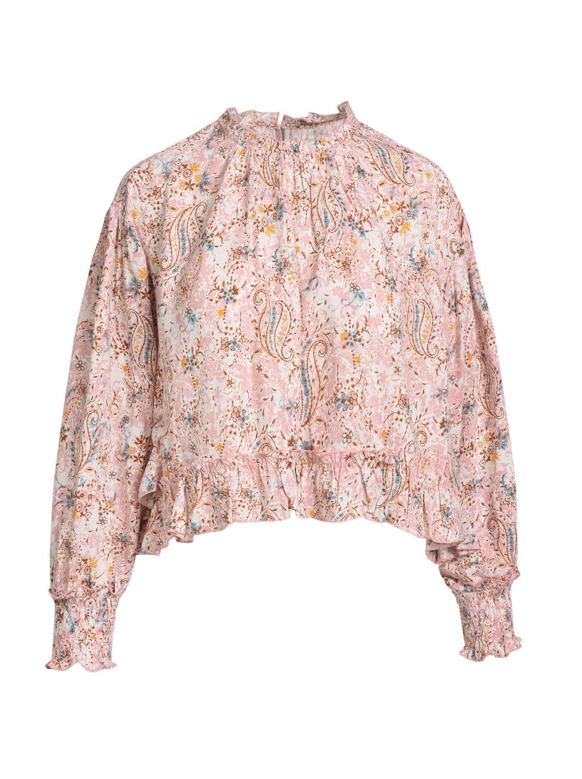 Jessica Simpson On Sale | JS Jessica Simpson Anaya Mock Neck Blouse in Shell-Calia Paisley