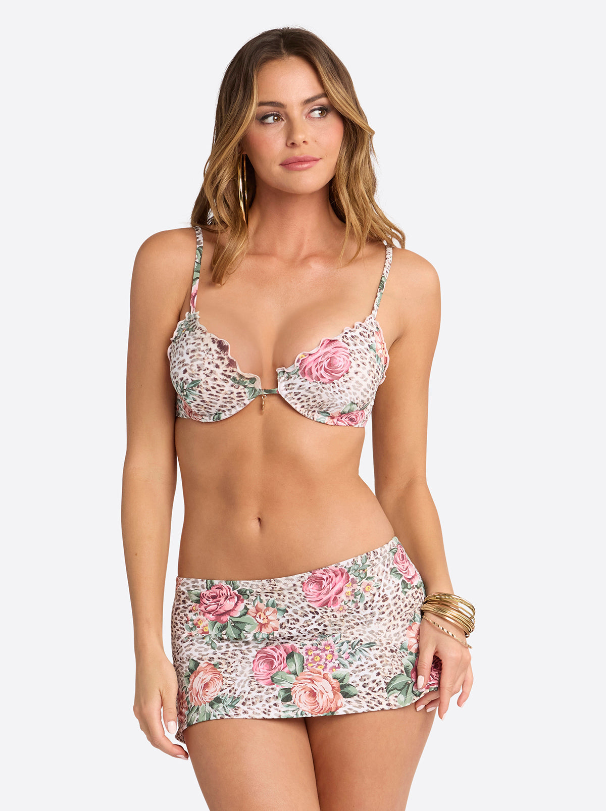 Jessica Simpson On Sale | Lettuce Edge String Triangle Top in Animal Control