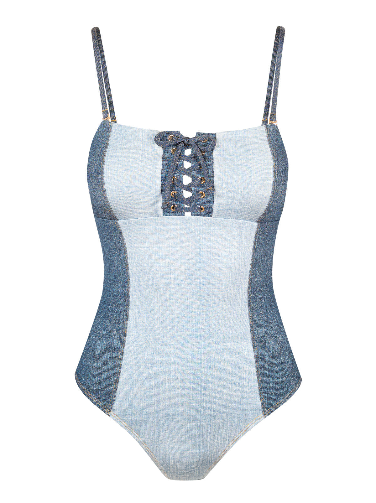Jessica Simpson On Sale | Lace Up One Piece in Denim Dream