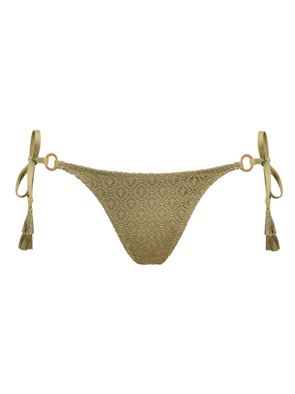 Jessica Simpson Sale | Crochet String Bikini Bottom in Olive