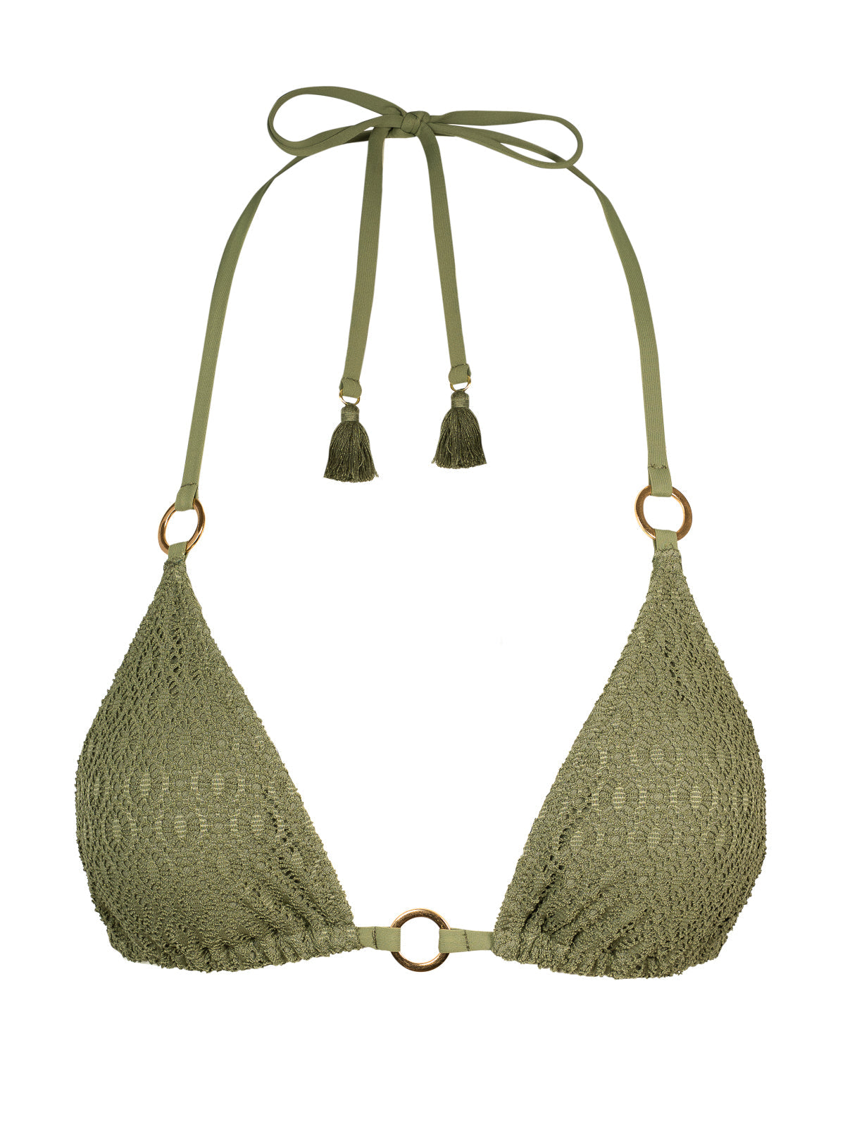 Jessica Simpson For Sale | Crochet String Bikini Top in Olive
