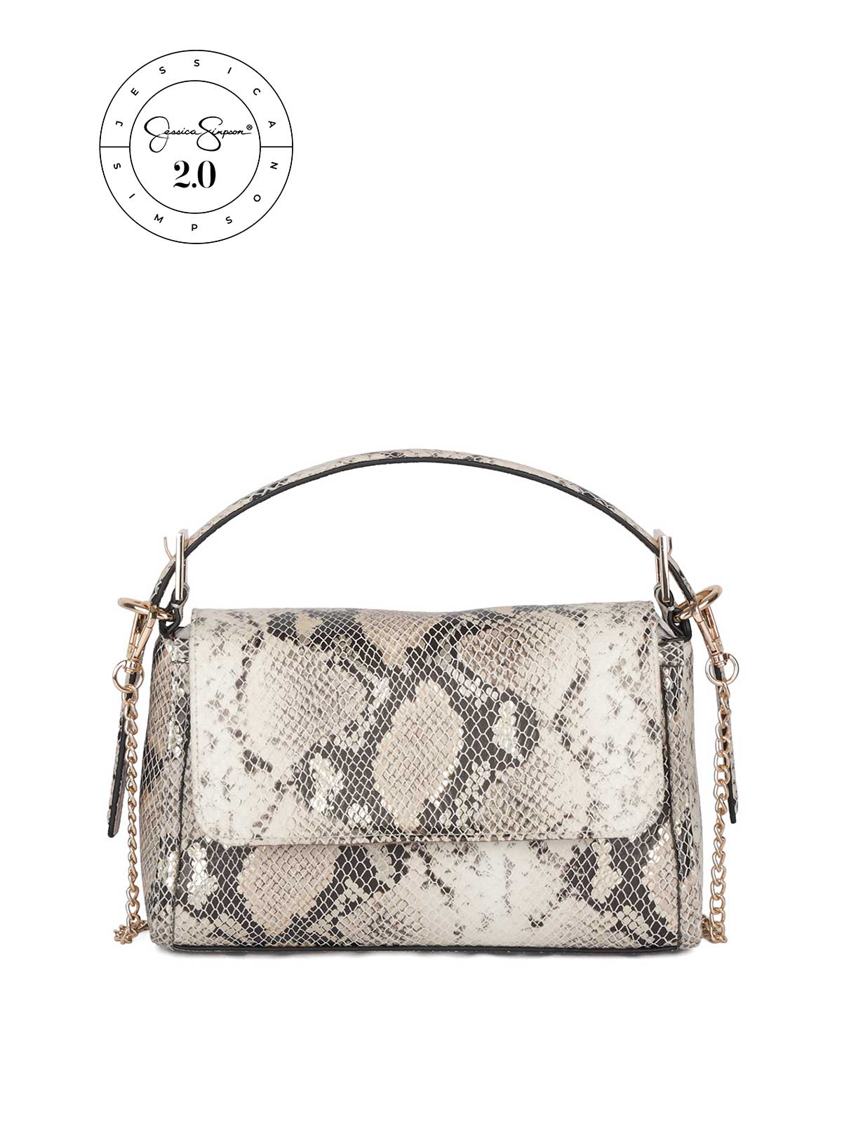 Jessica Simpson On Sale | Jessica Simpson 2.0 Luisa Top Handle in Ivory Snake