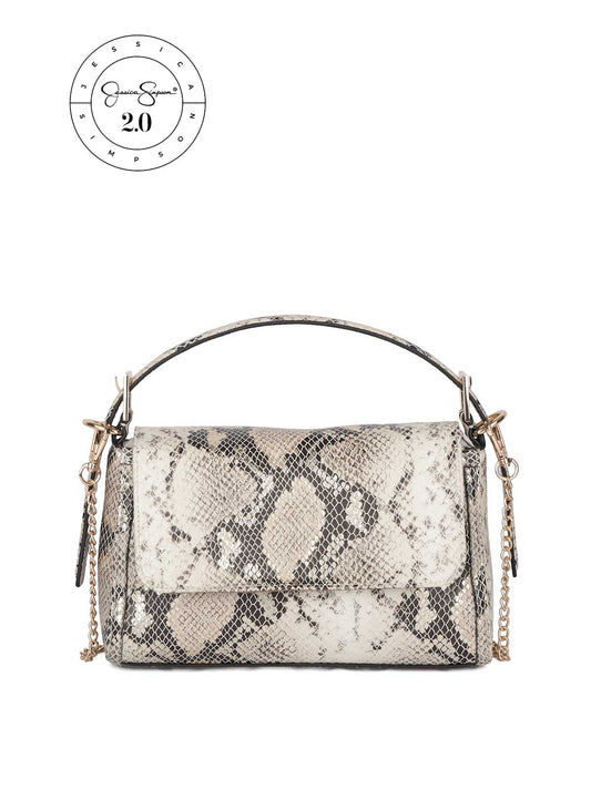 Jessica Simpson On Sale | Jessica Simpson 2.0 Luisa Top Handle in Ivory Snake