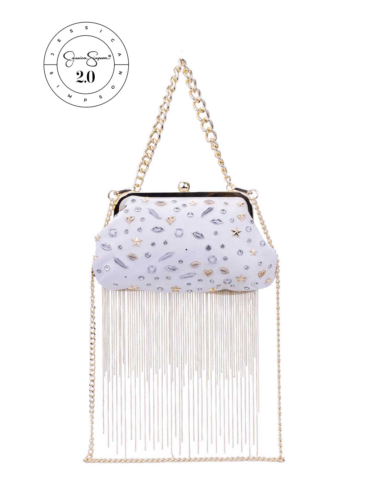 Jessica Simpson Discount | Jessica Simpson 2.0 Zoe Frame Clutch in Soft Ivory