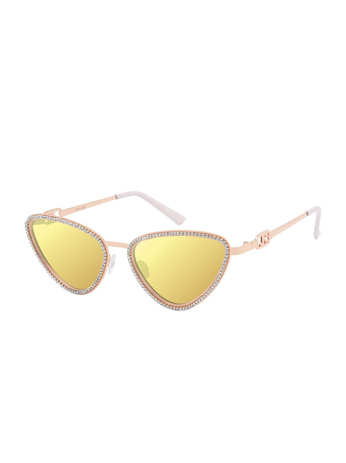 Jessica Simpson Sale | Triangle Crystal Encrusted Aviator Sunglasses in Rose Gold