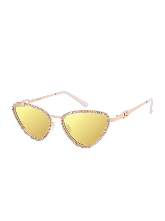 Jessica Simpson Sale | Triangle Crystal Encrusted Aviator Sunglasses in Rose Gold