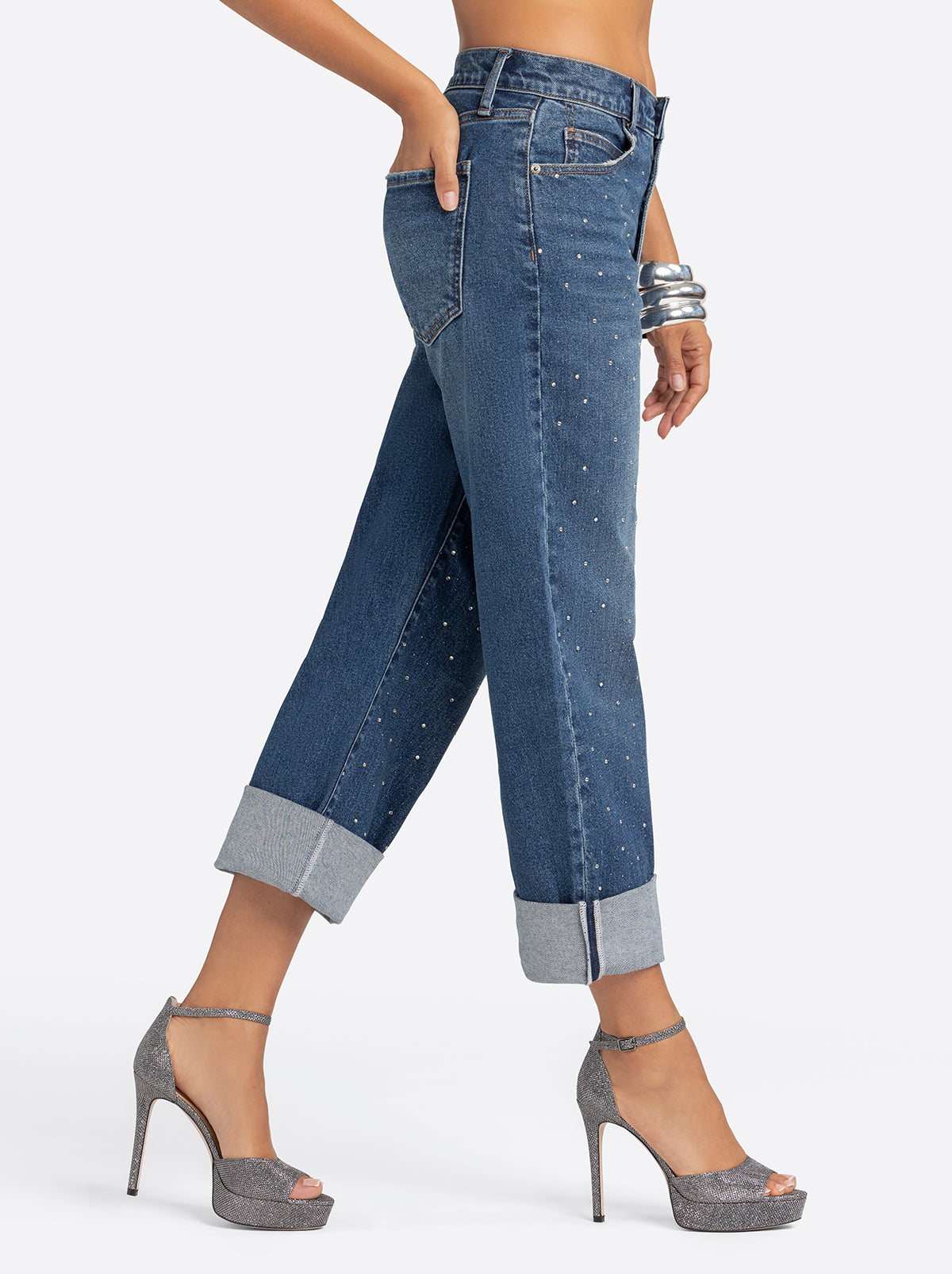 Jessica Simpson Online | Jessica Simpson 2.0 Embellished Boyfriend Jeans in Thorn