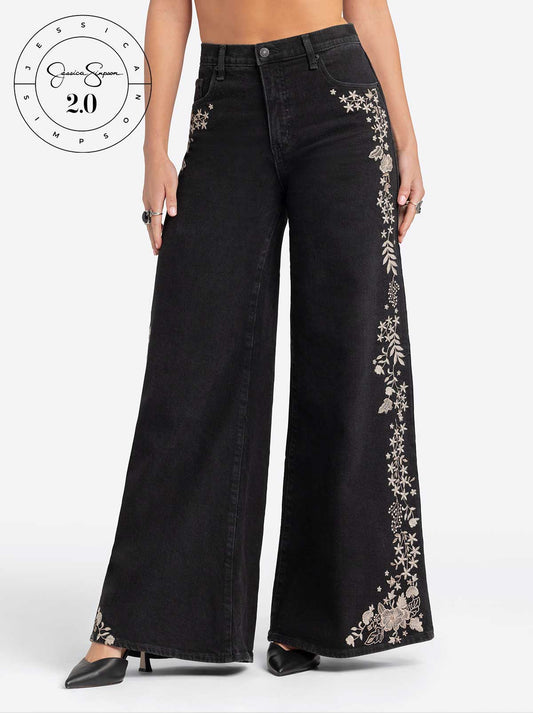 Jessica Simpson Discount | Jessica Simpson 2.0 Joplin Super Wide Jeans in Black