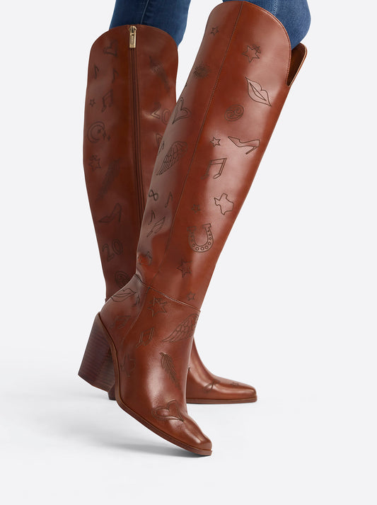 Jessica Simpson Sale | Jessica Simpson 2.0 Ravyn Icon Print Boot in Dark Canyon