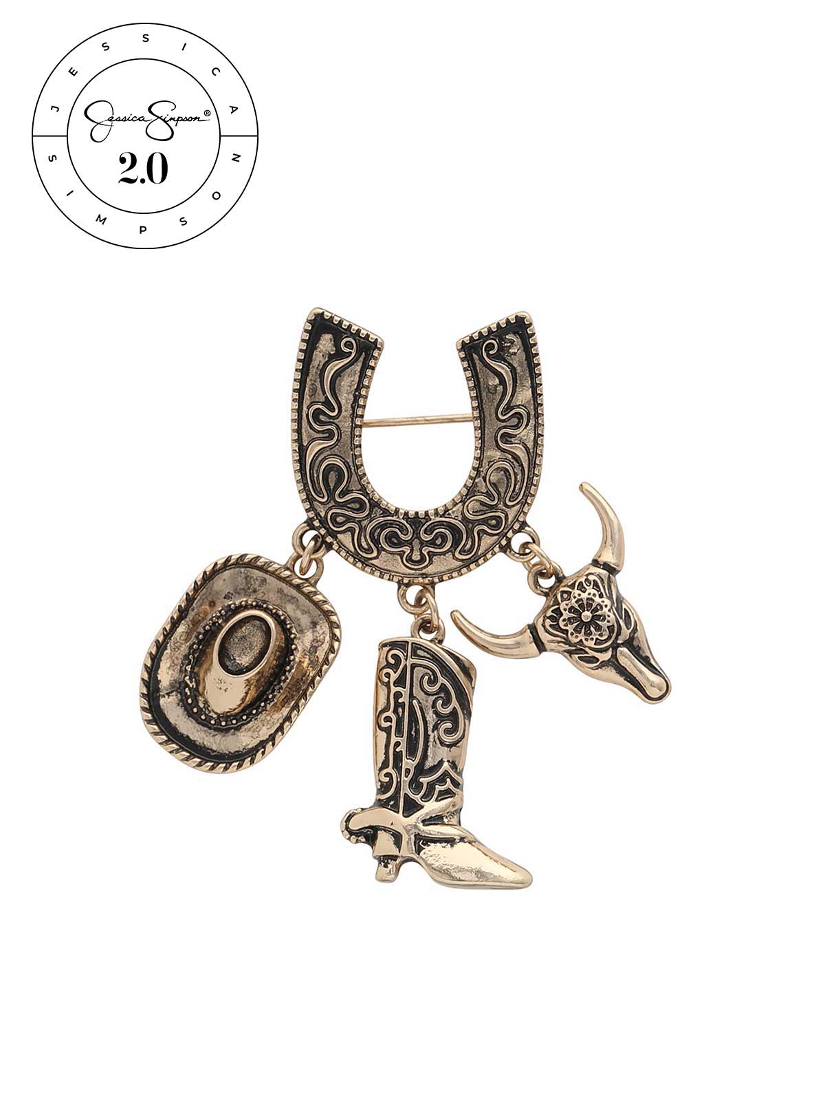 Jessica Simpson Discount | Jessica Simpson 2.0 Western Charm Horseshoe Brooch