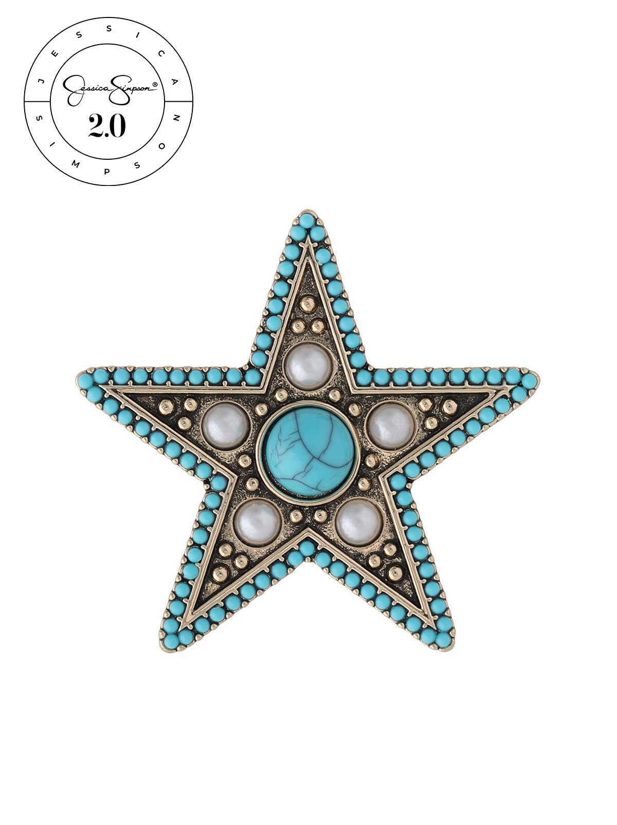 Jessica Simpson For Sale | Jessica Simpson 2.0 Turquoise Imperial Star Brooch