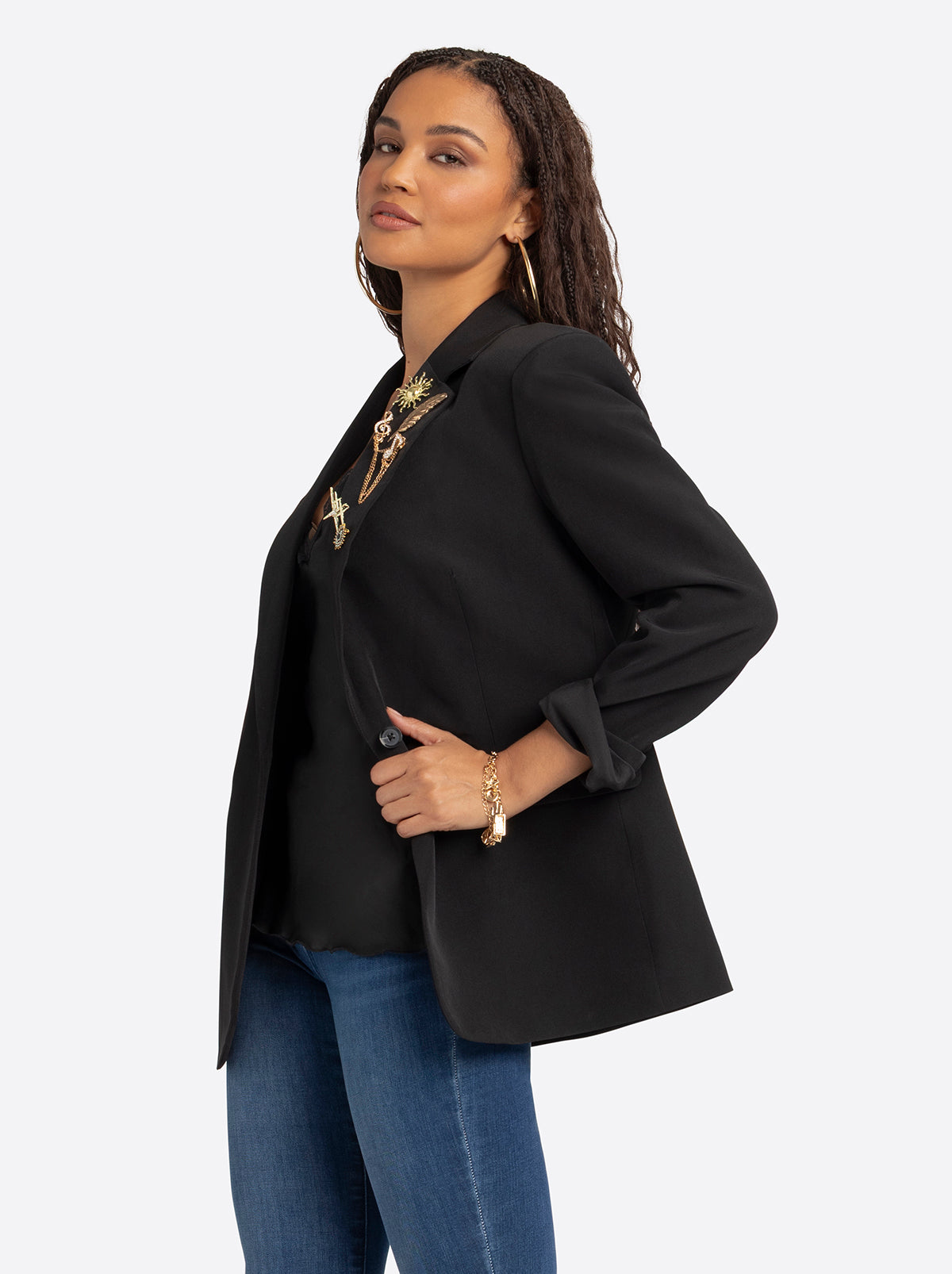 Jessica Simpson Outlet | Jessica Simpson 2.0 Lenna Blazer in Black