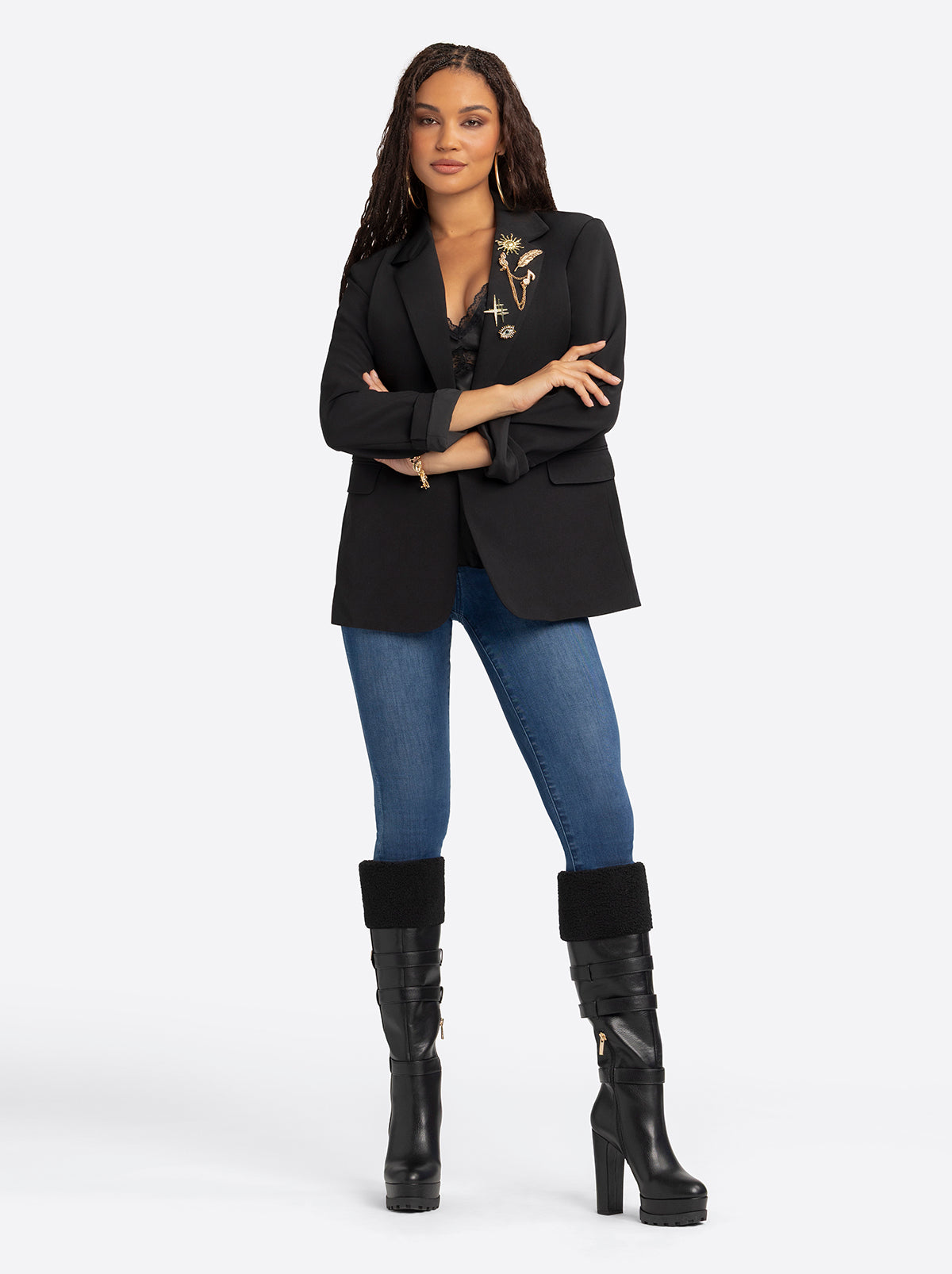 Jessica Simpson Outlet | Jessica Simpson 2.0 Lenna Blazer in Black