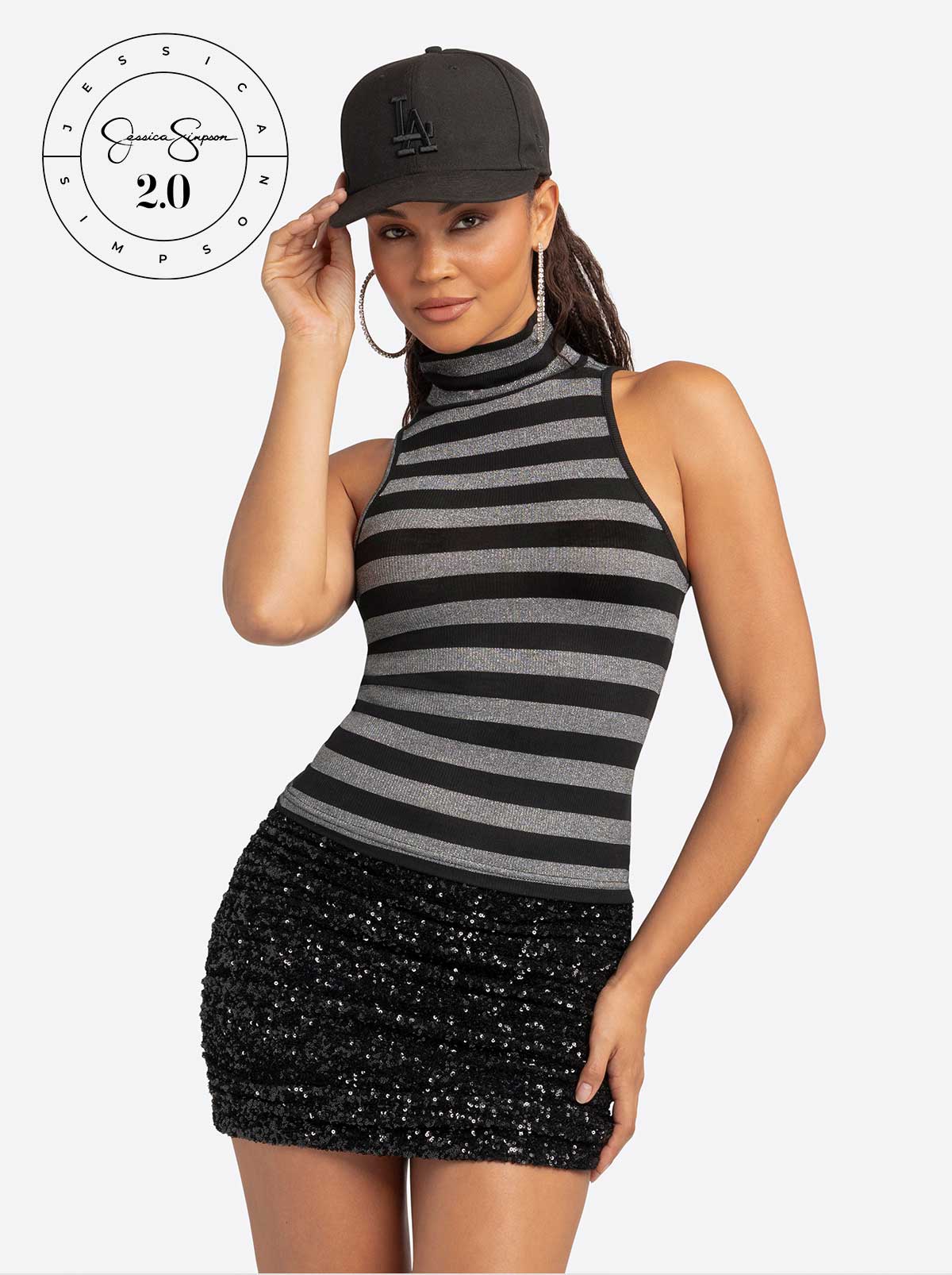 Jessica Simpson Outlet | Jessica Simpson 2.0 Asha Shimmer Top in Stripe