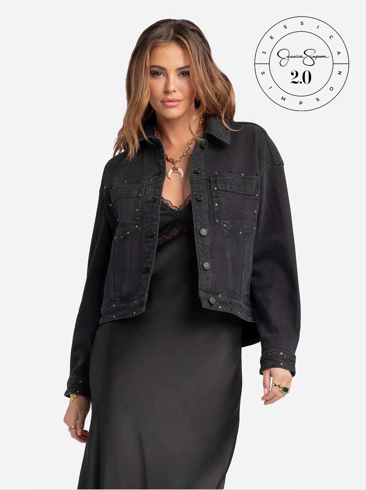 Jessica Simpson Sale | Jessica Simpson 2.0 Trucker Jacket in Luminous