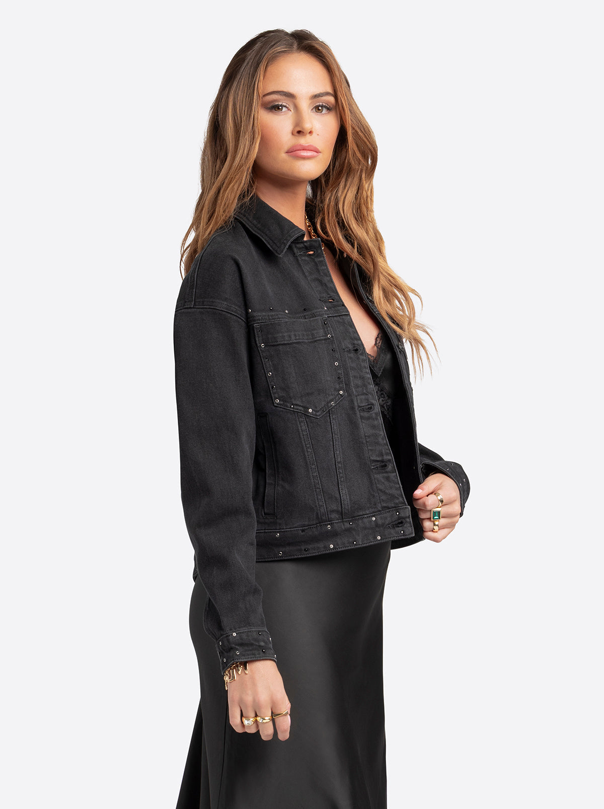 Jessica Simpson Sale | Jessica Simpson 2.0 Trucker Jacket in Luminous