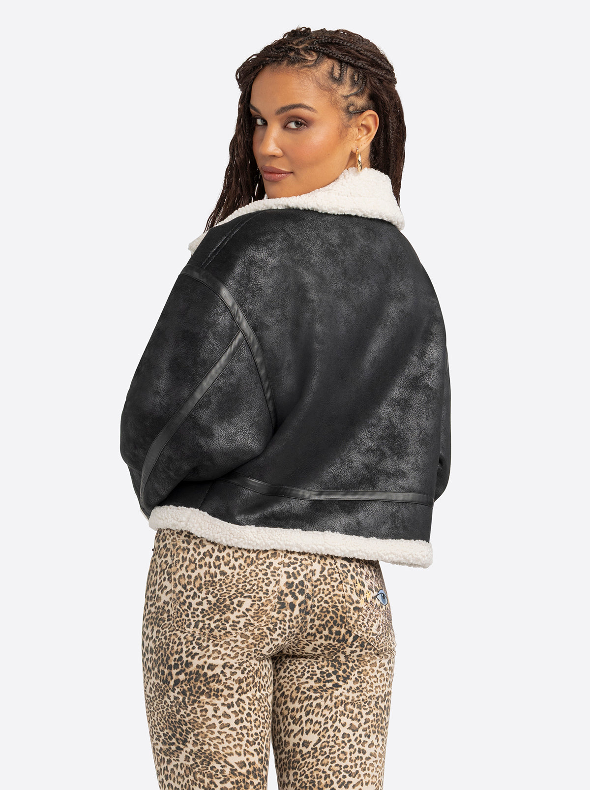 Jessica Simpson Online | Jessica Simpson 2.0 Claira Sherpa Moto Jacket in Black
