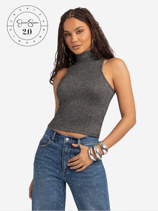 Jessica Simpson For Sale | Jessica Simpson 2.0 Asha Shimmer Top in Black