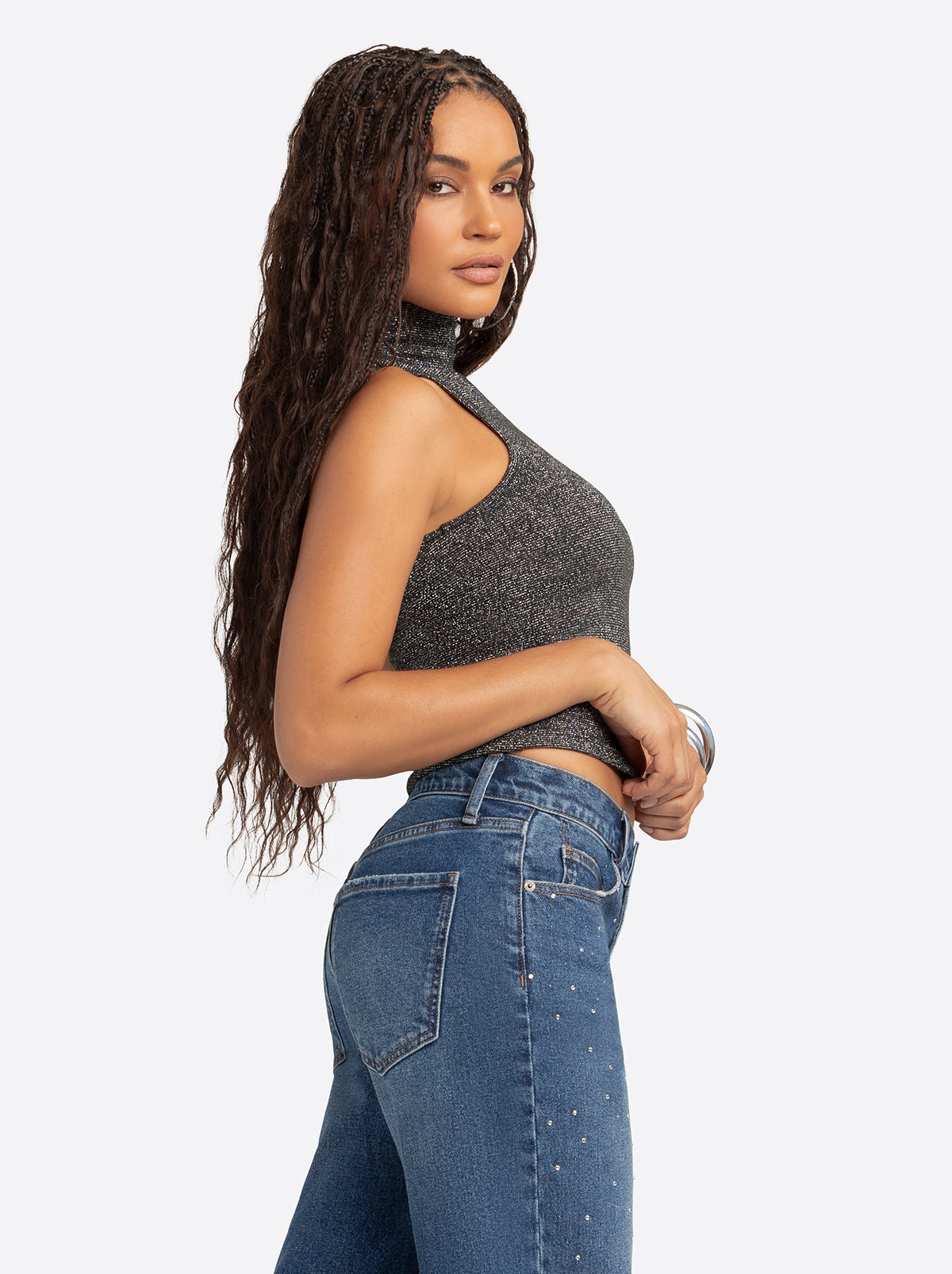 Jessica Simpson For Sale | Jessica Simpson 2.0 Asha Shimmer Top in Black