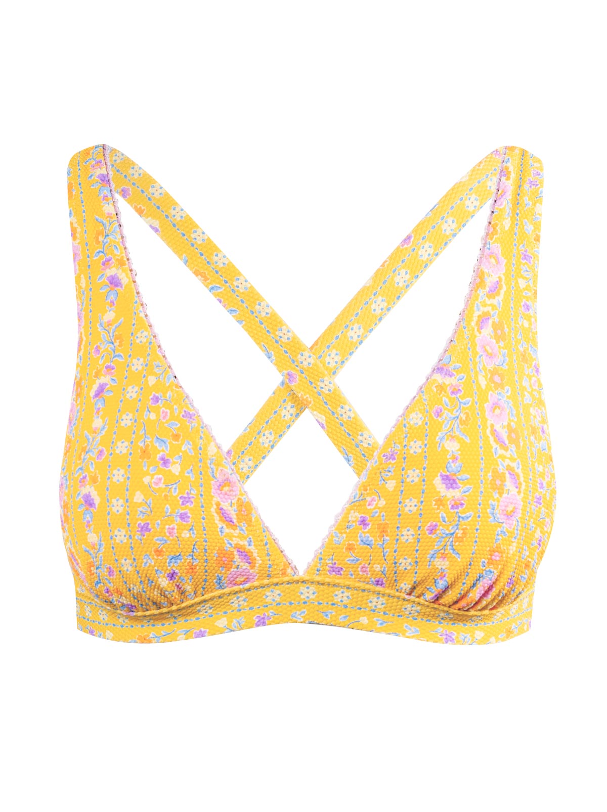 Jessica Simpson Outlet | X-Back Triangle Bra in Foxglove Stripe