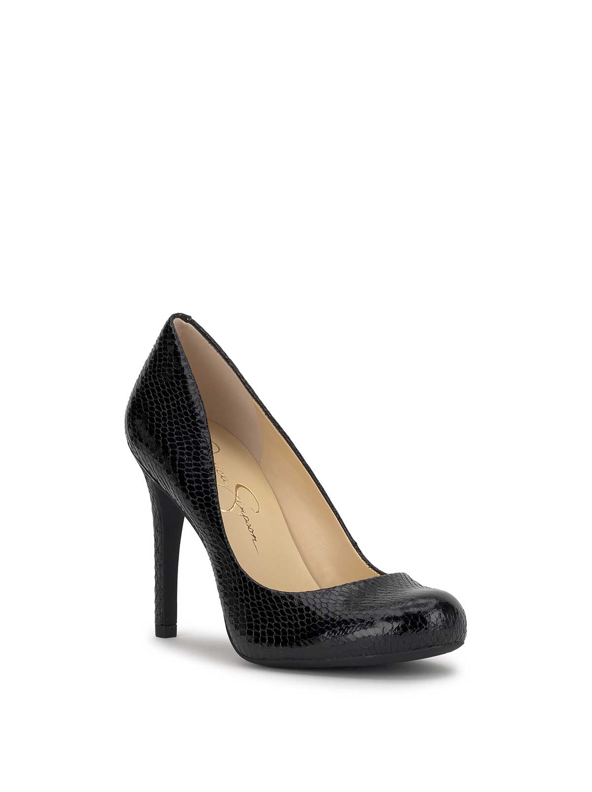 Jessica Simpson For Sale | Calie Pump in Metallic Black Snake