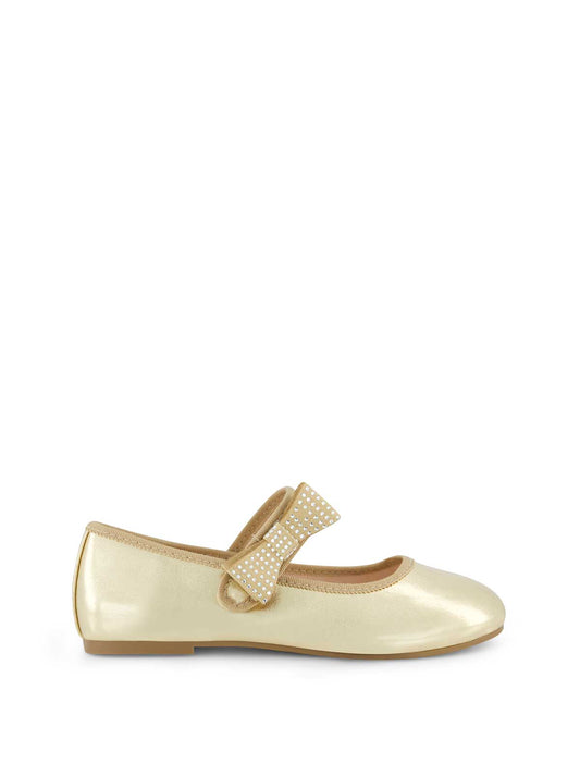Jessica Simpson Discount | Little Girls' Amy Crystal Bow Ballet Flat in Gold